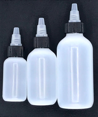 Plastic Boston Round Bottles with Twist Top Caps