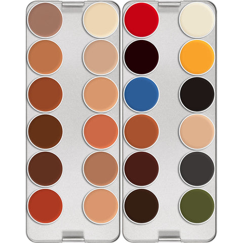 Kryolan Rubber Mask Grease Palette - "Pro" 24 Colours