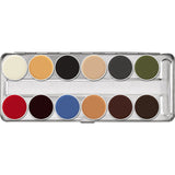 Kryolan Rubber Mask Grease Palette - 12 Colours