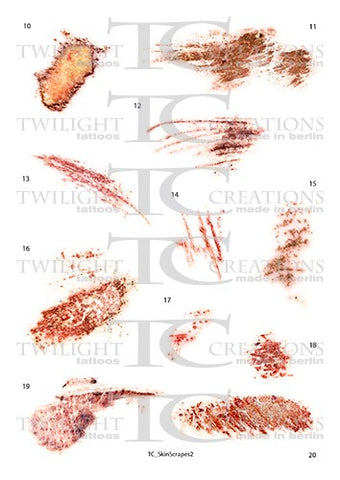 Twilight Creations Temporary Wound Tattoo - Skin Scrapes 2